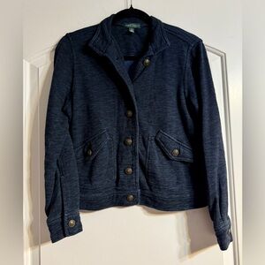 Lauren Jeans Co. Ralph‎ Lauren Women's Dark Blue Button-Up Jacket